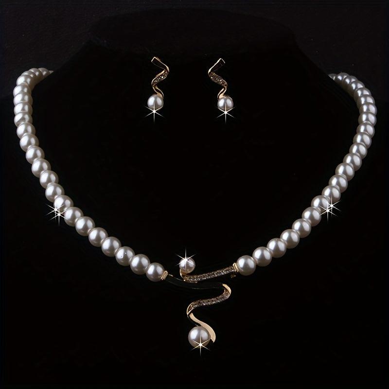 Rhinestone Bridal Jewelry Set: Necklace & Earrings