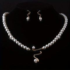 Rhinestone Bridal Jewelry Set: Necklace & Earrings
