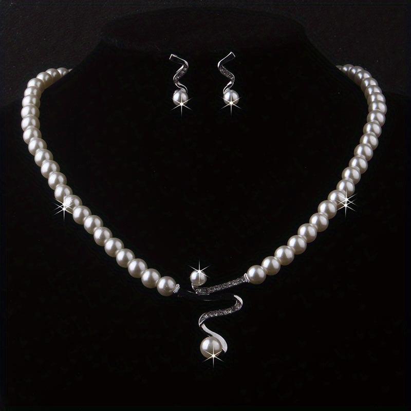 Rhinestone Bridal Jewelry Set: Necklace & Earrings