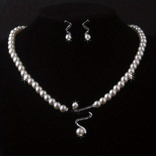 Rhinestone Bridal Jewelry Set: Necklace & Earrings