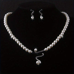 Rhinestone Bridal Jewelry Set: Necklace & Earrings
