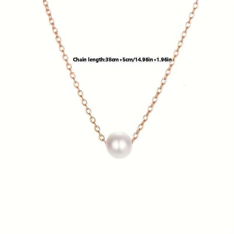 Faux Pearl Pendant Necklace Chain For Women