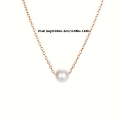 Faux Pearl Pendant Necklace Chain For Women