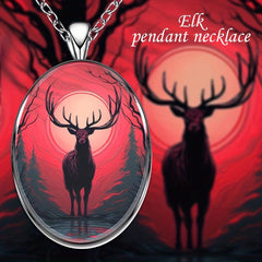 Creative Deer Round Pendant Necklace Hip Hop Animal Necklace