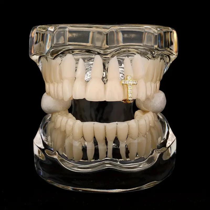 Sparkling CZ Single Grillz Women Iced Out Teeth Accessory