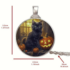 Cat Crystal Bead Pendant Necklace for Men and Women