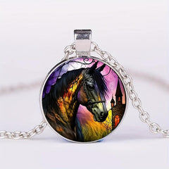 Creative Horse Crystal Bead Pendant Necklace Gift For Men And Women