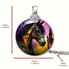 Creative Horse Crystal Bead Pendant Necklace Gift For Men And Women