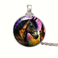 Creative Horse Crystal Bead Pendant Necklace Gift For Men And Women