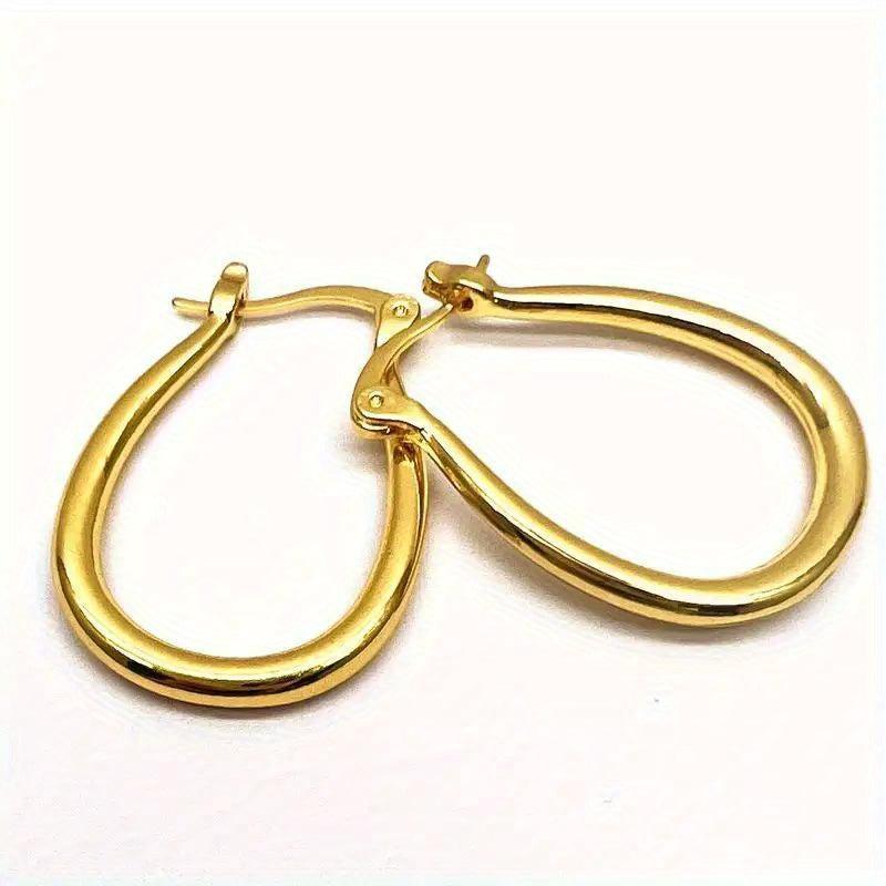 Oval Drop Earrings Lightweight Hoop Jewelry for Women Girls