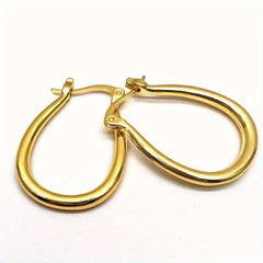 Oval Drop Earrings Lightweight Hoop Jewelry for Women Girls