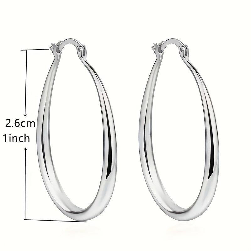 Oval Drop Earrings Lightweight Hoop Jewelry for Women Girls