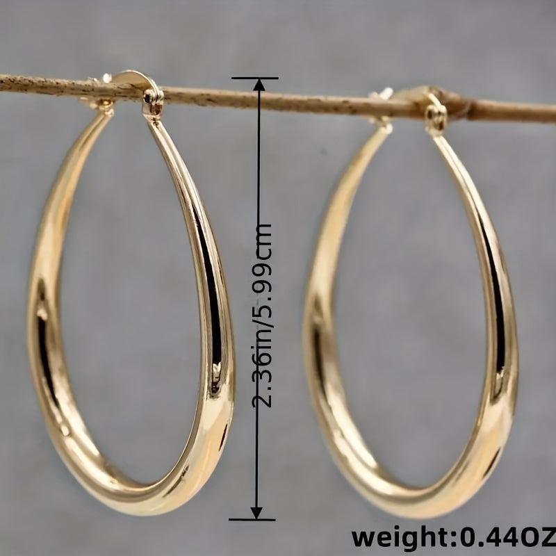 Oval Drop Earrings Lightweight Hoop Jewelry for Women Girls