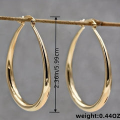 Oval Drop Earrings Lightweight Hoop Jewelry for Women Girls
