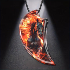 Animal Horse Resin Pendant Necklace Anniversary Party Toy Gift
