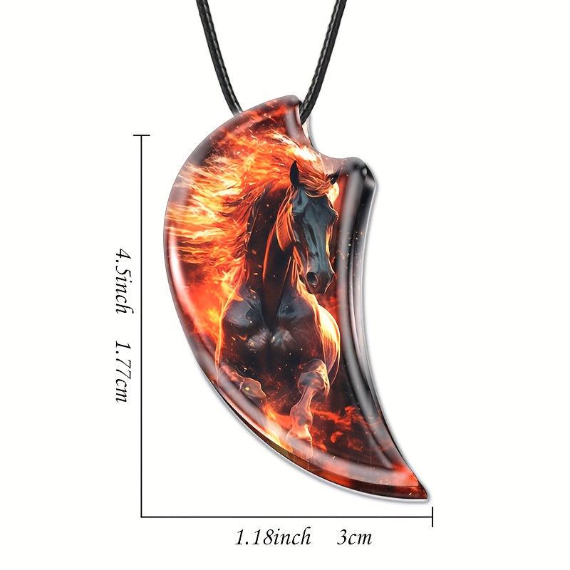 Animal Horse Resin Pendant Necklace Anniversary Party Toy Gift