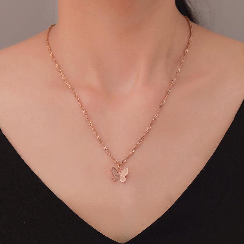 Lovely Butterfly Pendant Necklace for Women - Daily Wear Gift