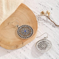 Hollow Carved Stone Women Earrings Retro Party Jewelry