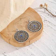 Hollow Carved Stone Women Earrings Retro Party Jewelry