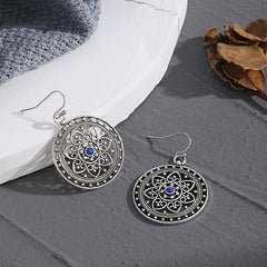 Hollow Carved Stone Women Earrings Retro Party Jewelry
