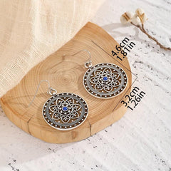 Hollow Carved Stone Women Earrings Retro Party Jewelry
