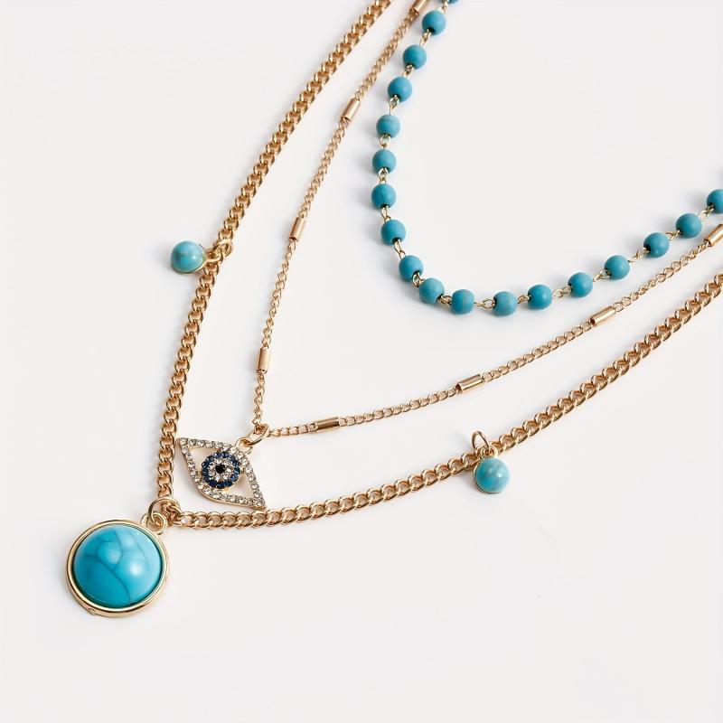 Turquoise Pendant Necklace Party Favors Girls Women