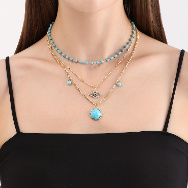 Turquoise Pendant Necklace Party Favors Girls Women