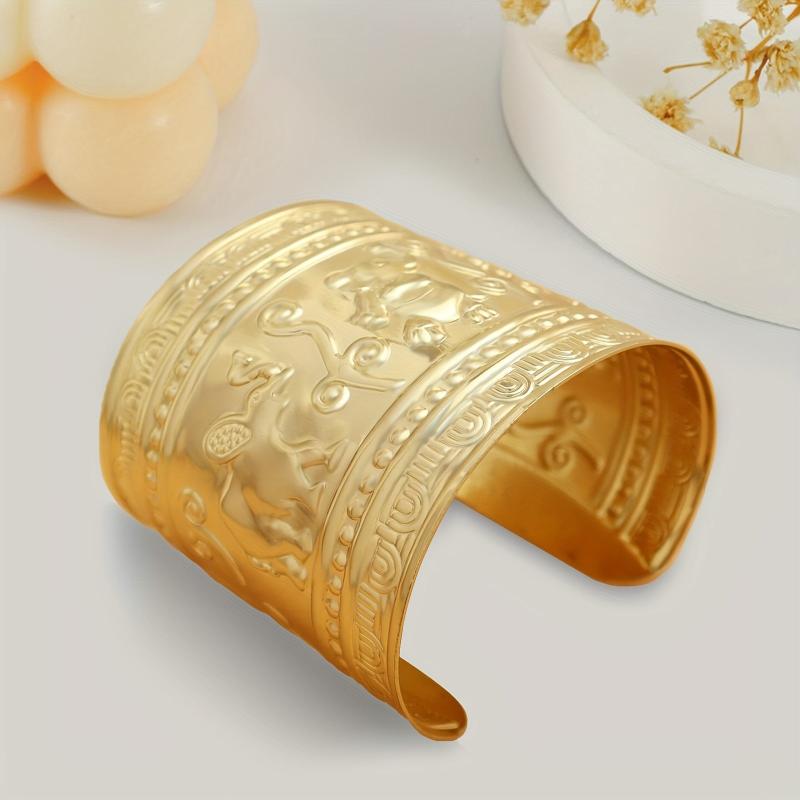 Retro Punk Style Metal Elephant Pattern Animal Bracelet Open Bracelet