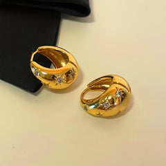 Metal Hoop Earrings Women's Star Drop Earrings For Party Travel