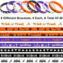 5pcs Halloween Silicone Wristbands Rubber Wristbands Pumpkin Style Random