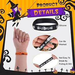 5pcs Halloween Silicone Wristbands Rubber Wristbands Pumpkin Style Random