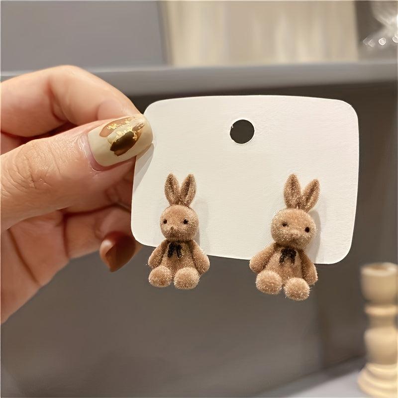 Furry Rabbit Earrings for Autumn & Winter