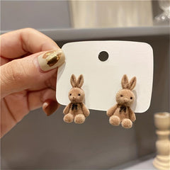 Furry Rabbit Earrings for Autumn & Winter