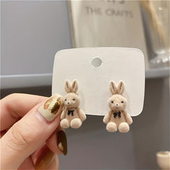 Furry Rabbit Earrings for Autumn & Winter