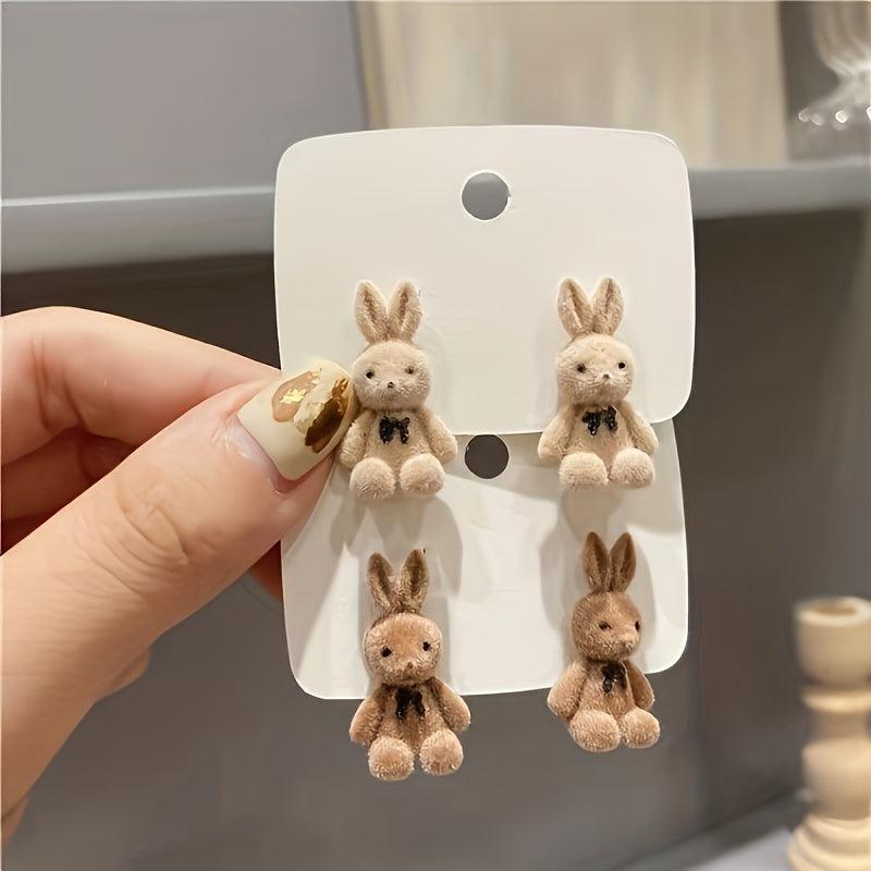 Furry Rabbit Earrings for Autumn & Winter