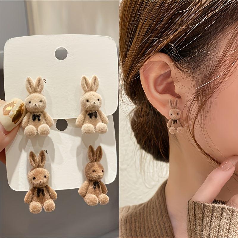 Furry Rabbit Earrings for Autumn & Winter