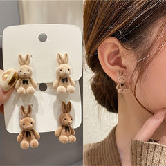 Furry Rabbit Earrings for Autumn & Winter