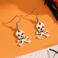 Funny Gothic Punk Halloween Skull Drop Earrings