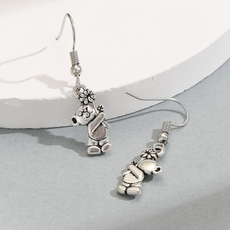 Silver Bear Earrings for Women - Party Jewelry Gift