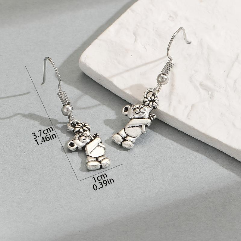 Silver Bear Earrings for Women - Party Jewelry Gift