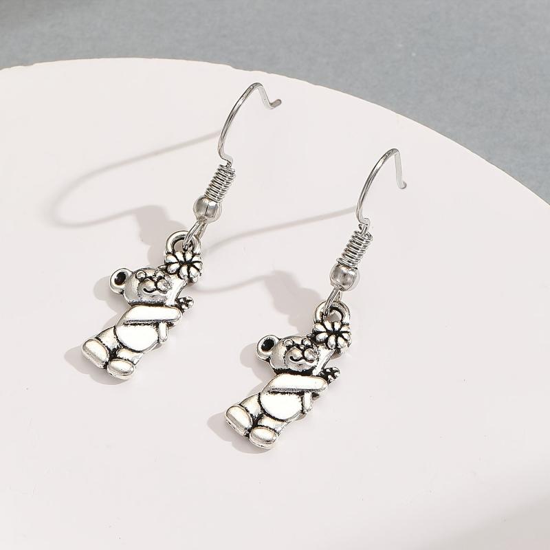 Silver Bear Earrings for Women - Party Jewelry Gift