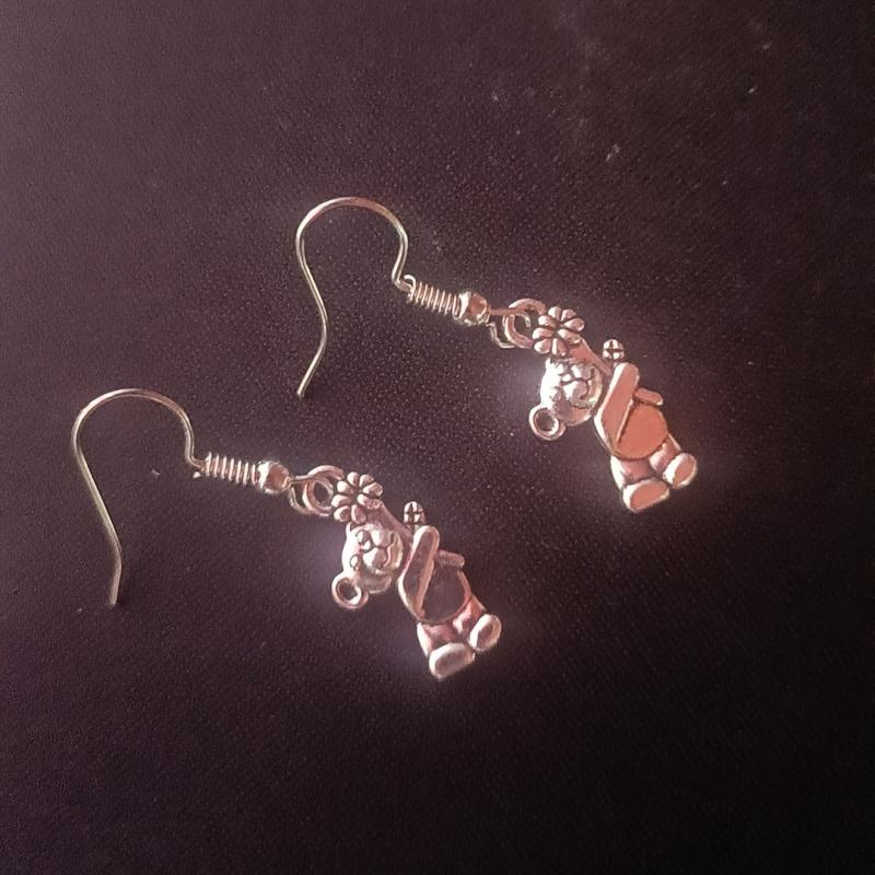 Silver Bear Earrings for Women - Party Jewelry Gift