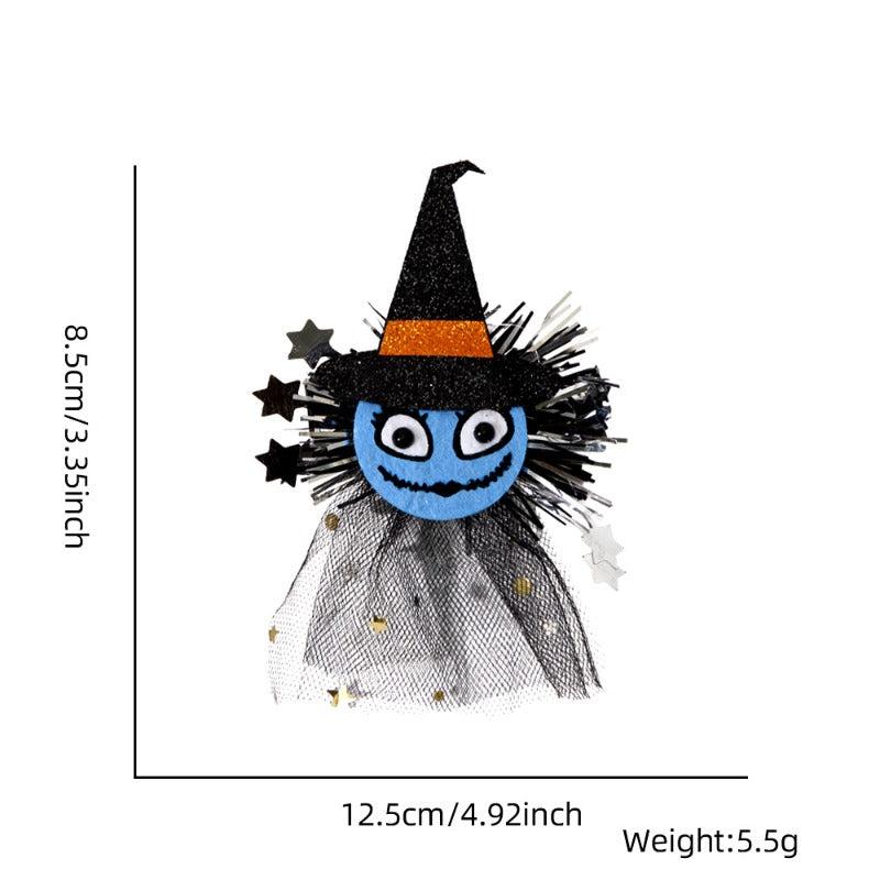 Halloween Hairpin Headdress Party Decoration Spider Pumpkin Mesh Side Clip