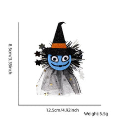 Halloween Hairpin Headdress Party Decoration Spider Pumpkin Mesh Side Clip