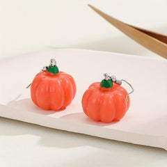 3D Pumpkin Halloween Drop Earrings