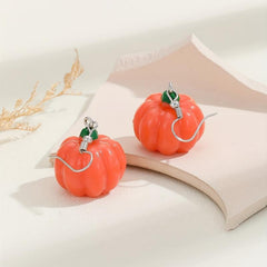 3D Pumpkin Halloween Drop Earrings