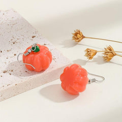 3D Pumpkin Halloween Drop Earrings