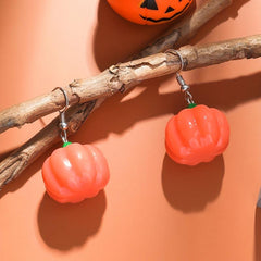 3D Pumpkin Halloween Drop Earrings