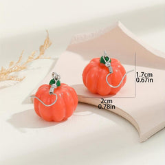 3D Pumpkin Halloween Drop Earrings