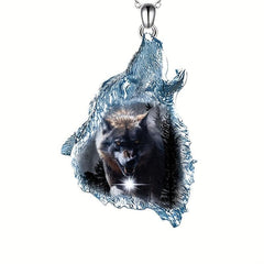 Animal Wolf Head Pendant Necklace Men Accessories